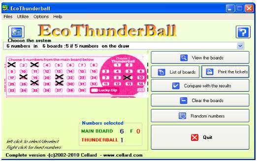 screens captures ecothunderball to optimize play on thunderball
